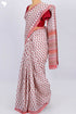 Kota Doria Saree In Floral Block Print